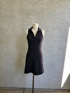 Alo Sleeveless Black Polo Dress - Classic Collared Women's Dress